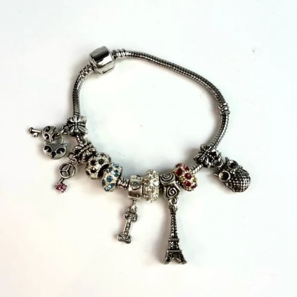 Pandora Sterling Silver Snake-Chain Charm Bracelet